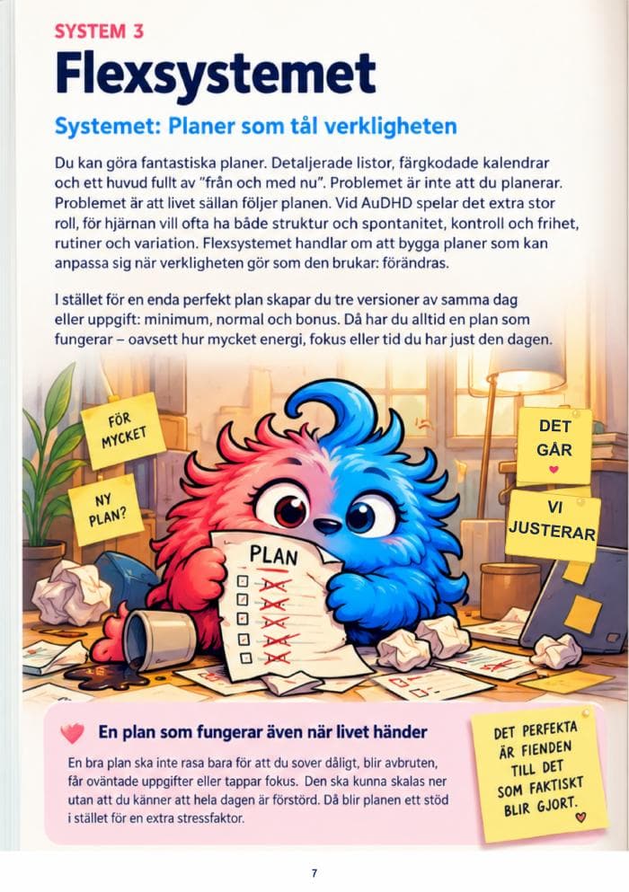 Utdraget Flexsystemet ur Världens bästa bok om AuDHD