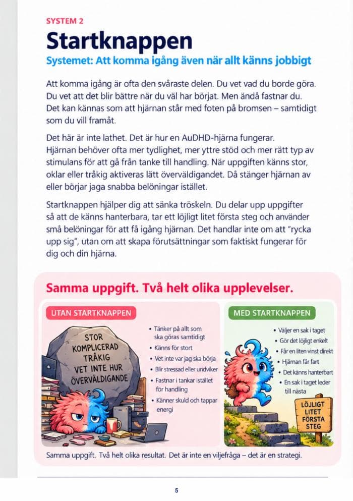 Utdraget Startknappen ur Världens bästa bok om AuDHD